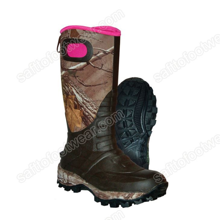 丈夫なアウトソールアウトドアラバー防水ブーツ